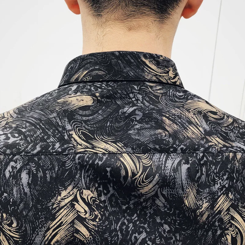 

Spend handsome men long sleeve shirt personality, cultivate one's morality shirt shirt