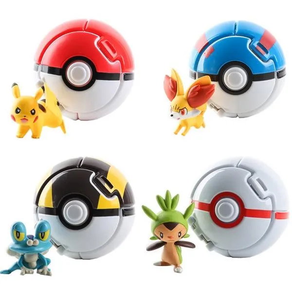 Explosion Pokeball Go Toys 4 шт./лот Pocket Monster супер мастер Модель Фигурки игрушки развивающие
