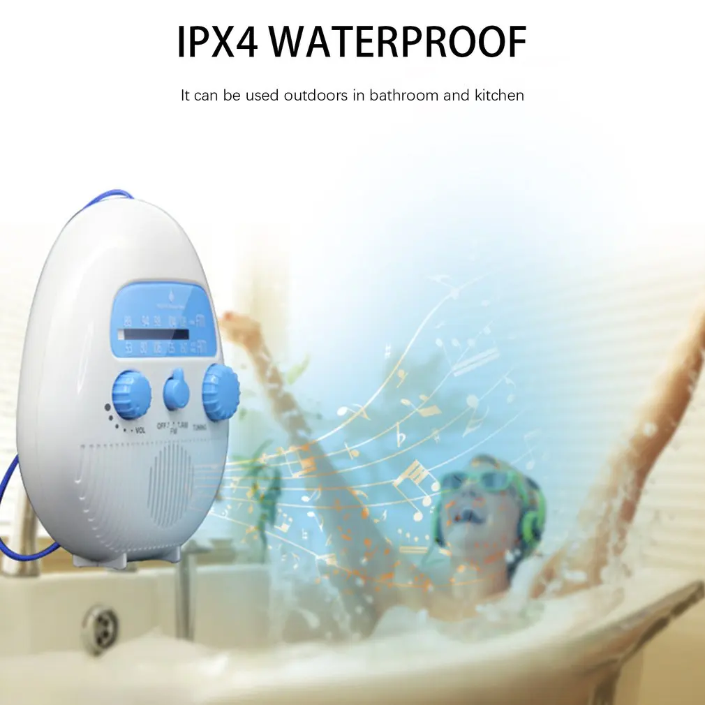 

Waterproof Shower Radio Wireless Mini Portable Shower Radio Speaker With USB And TF Card Port & 96-bit High Definition