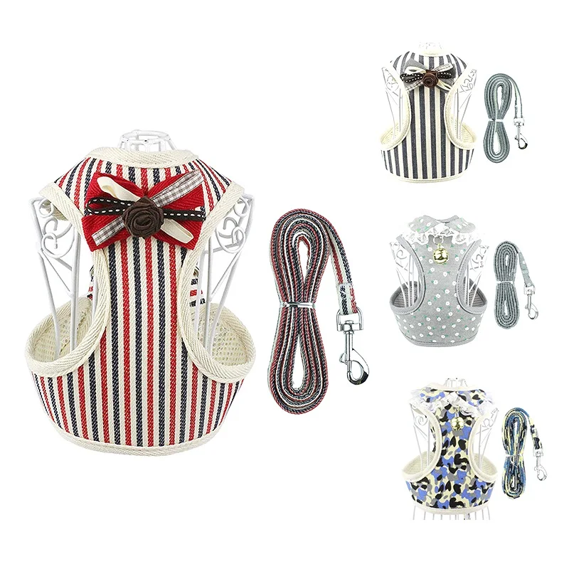 

Сетчатая нейлоновая шлейка для собак и кошек, жилет в клетку, поводок для прогулок с маленькими питомцами, Аксессуары для кошек