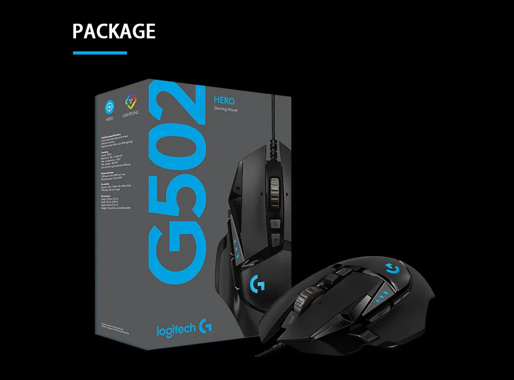 g502 hero Оригинальная профессиональная игровая мышь logitech G502 Hero 16000 dpi, игровая мышь для программирования - Цвет: g502 hero