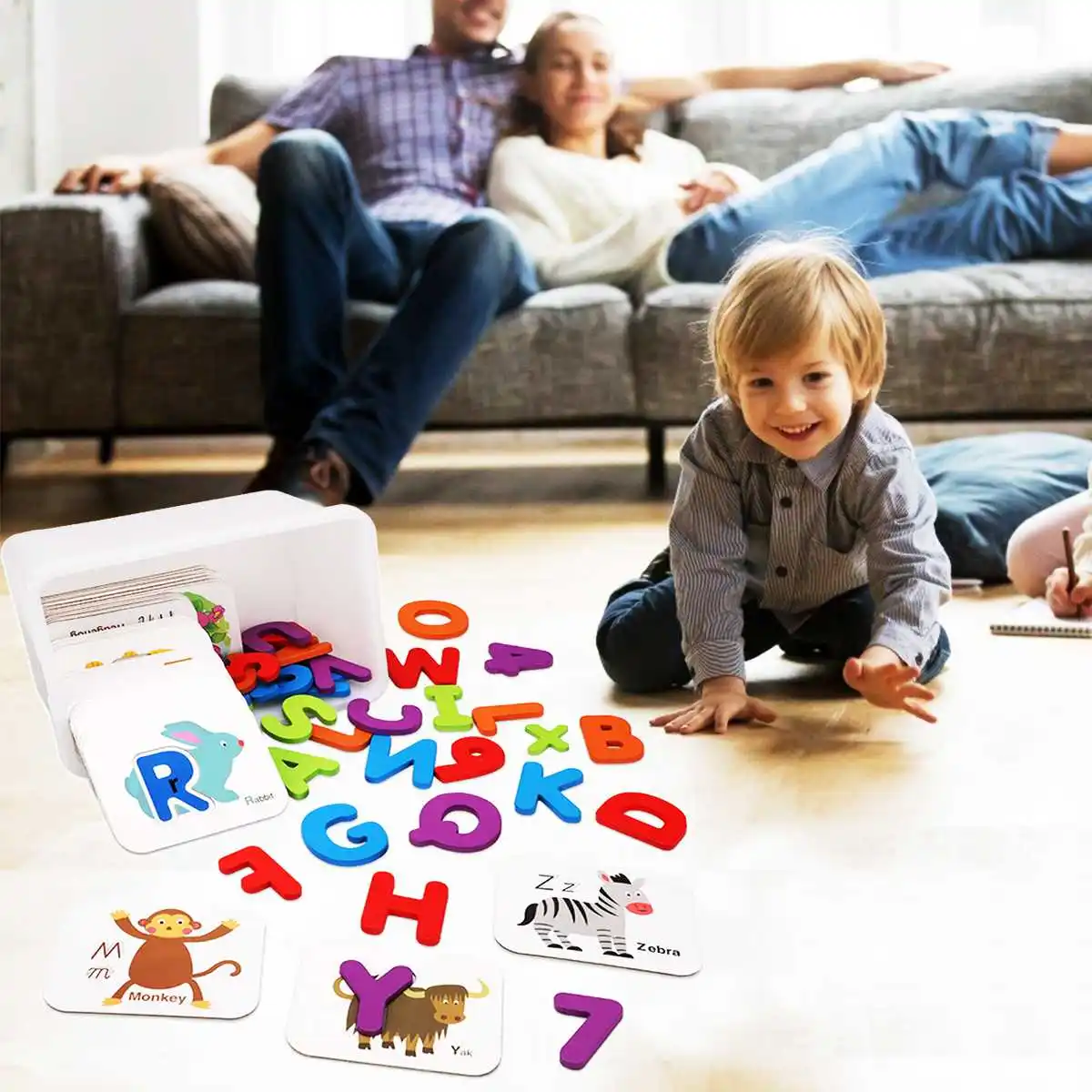 

Cognitive Card 3D Puzzle Alphanumeric Matching Game Cartoon Animal Children Kindergarten Early Education Toys Kids Gifts ZSB18