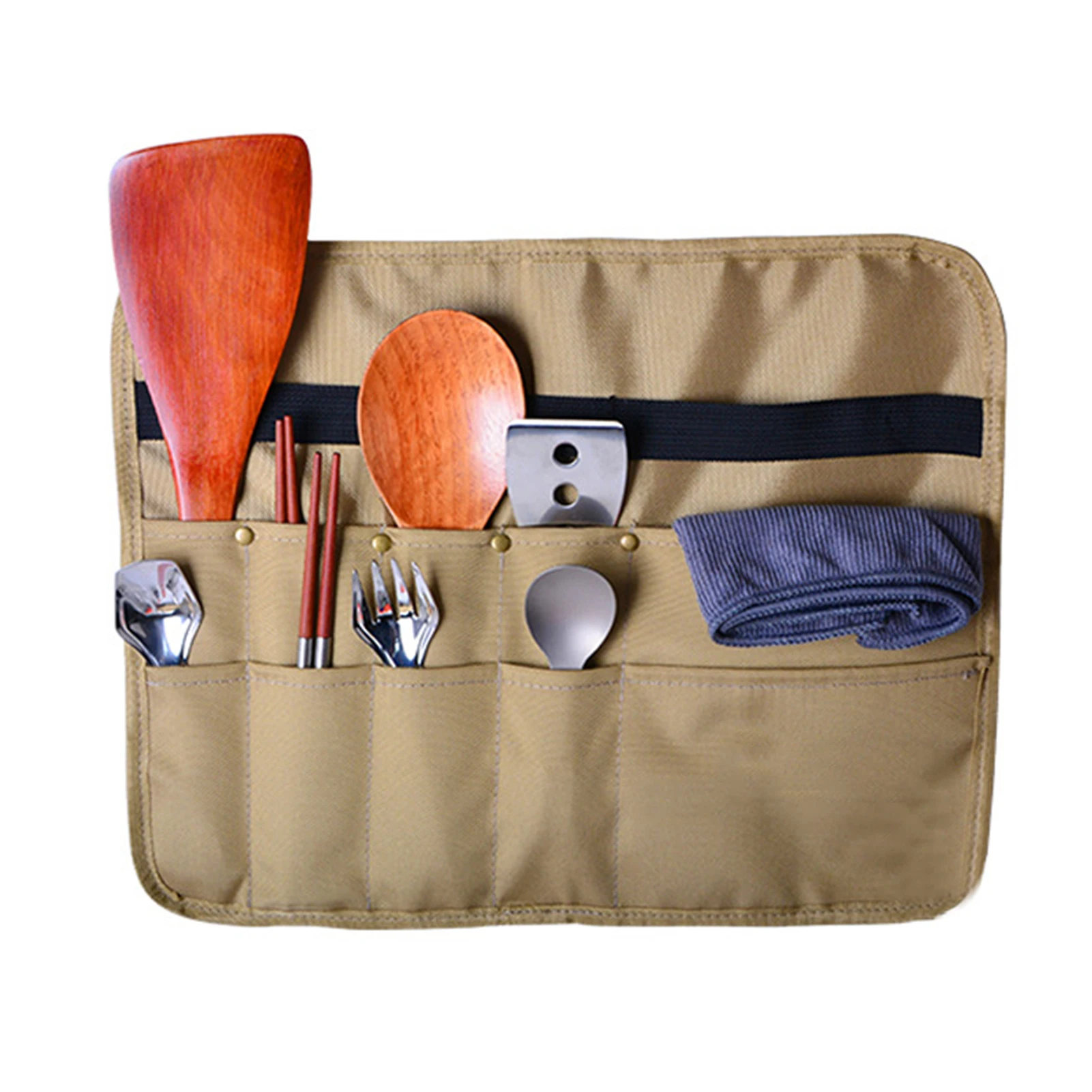 

Newly Picnic Tableware Storage Bag Portable Waterproof Storage Hanging Bag for Outdoor Camping Barbecue Picnic
