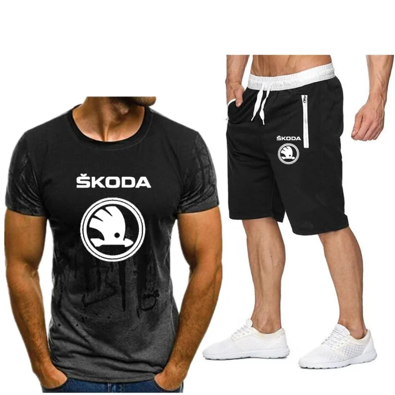 Мужской повседневный костюм с карманом летняя спортивная одежда для фитнеса