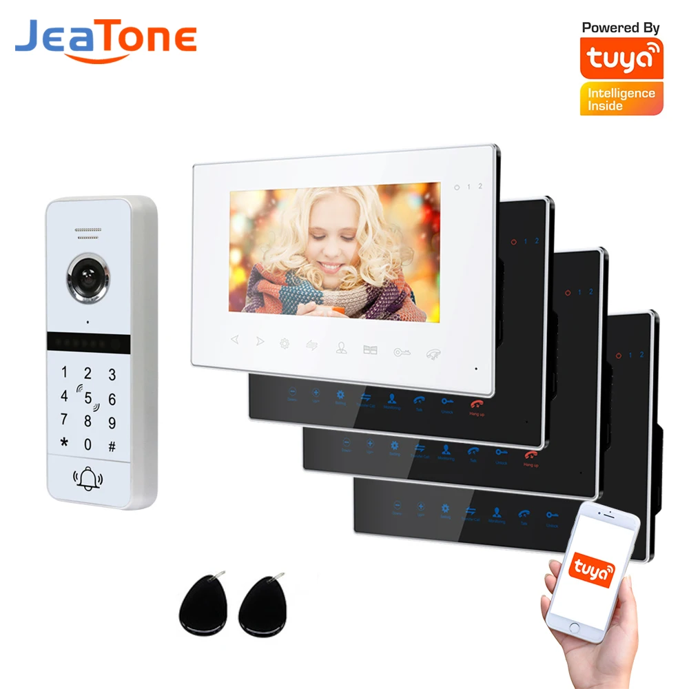 

Видеодомофон Jeatone с Wi-Fi и 1 дверным звонком, AHD 960P