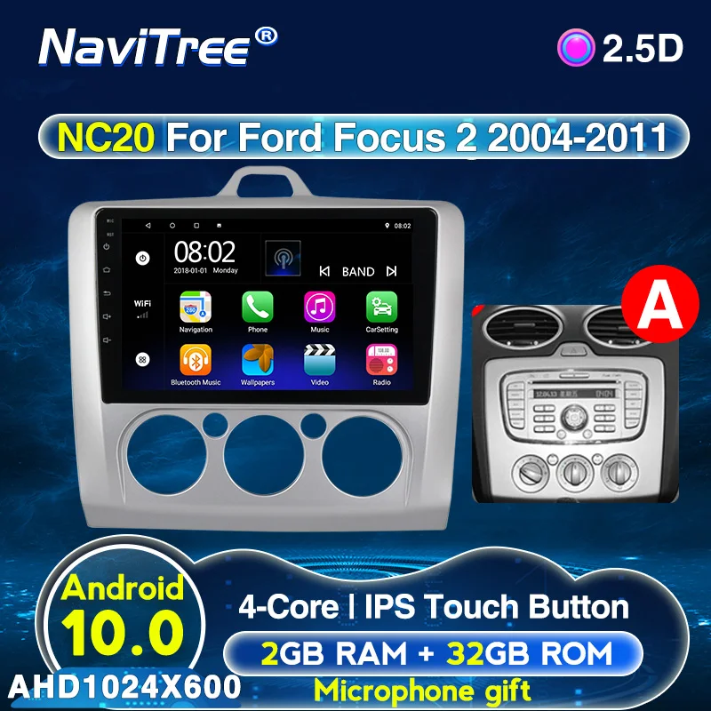 2G + 32G Android автомобильный Радио Мультимедиа Видео плеер навигация GPS для Ford focus 2 3