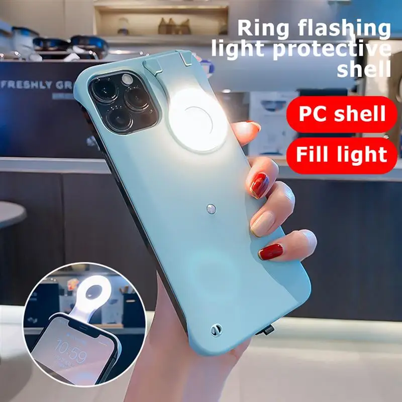 

for iPhone 12 Pro max Ring Light Flash Case LED Selfie Flashlight Cellphone Case Cover for iPhone X XS XR 11 Pro Max 12 Pro Max