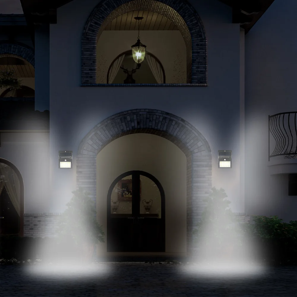 

Dropshiping Led Solar Wall Lamp Light Outdoor Motion Sensor Street COB Built in Battery Sunlight Powered Waterproof IP65 3 Modes