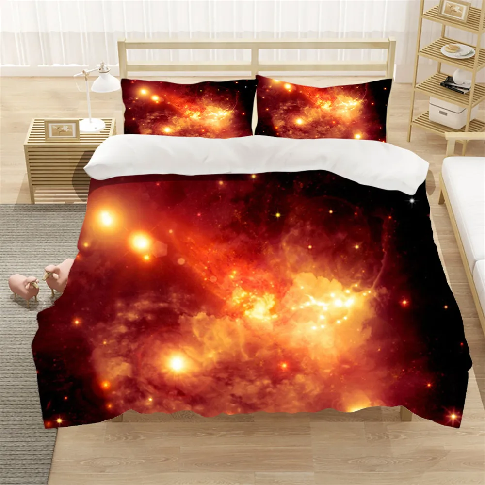 

Пододеяльник и наволочка для спальни из мягкого полиэстера с 3D рисунком звездного неба