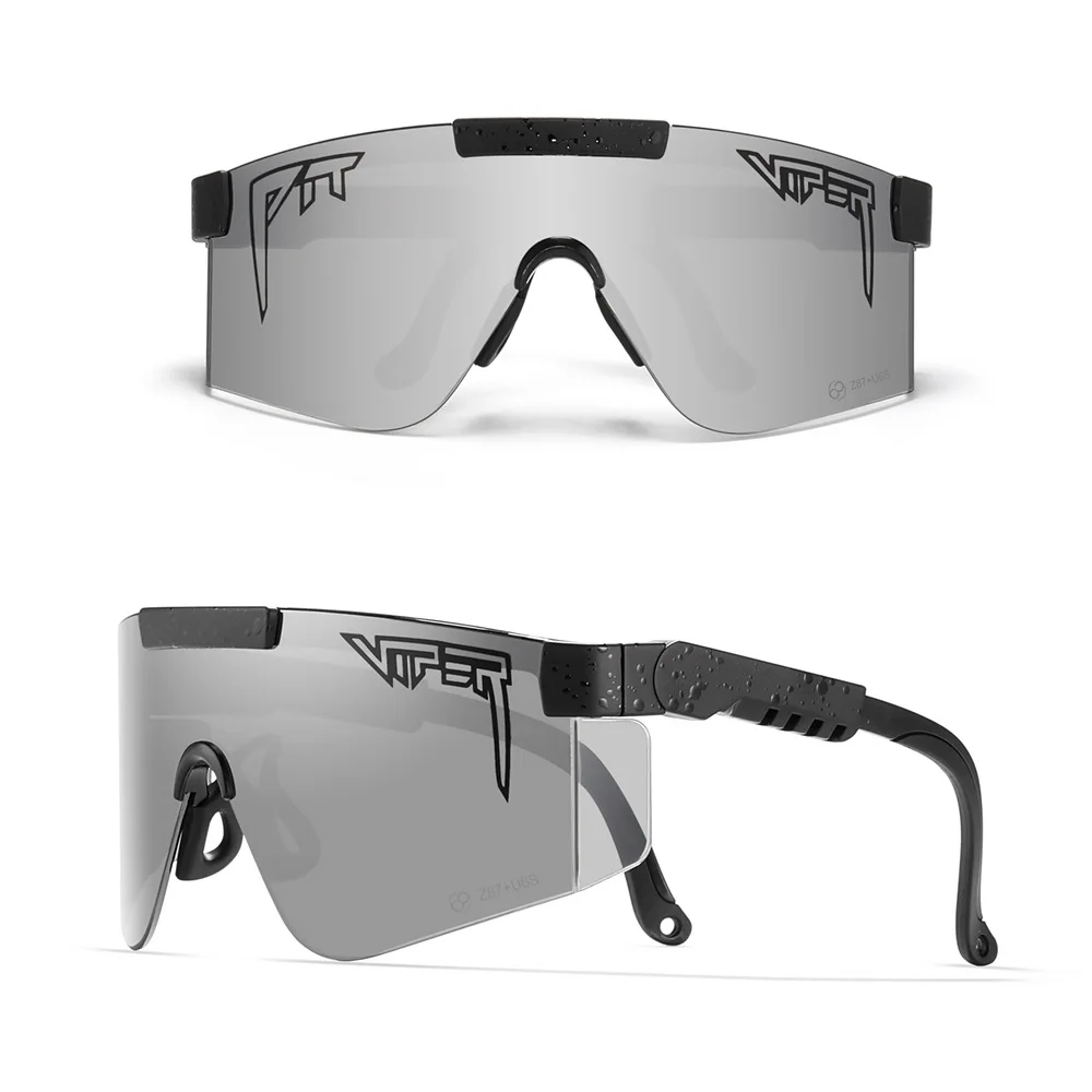 

Cool Oversized Sunglasses Pit Viper Mirror Lens Quality Unbreakable Frame Flexible Sports Goggles Windproof With Free Box