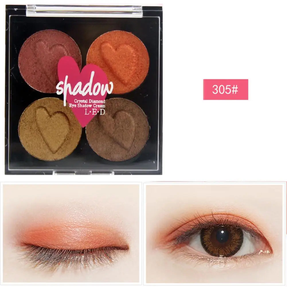 Бархатная влажная пудра пигмент 4 цвета тени для макияжа палитра теней век