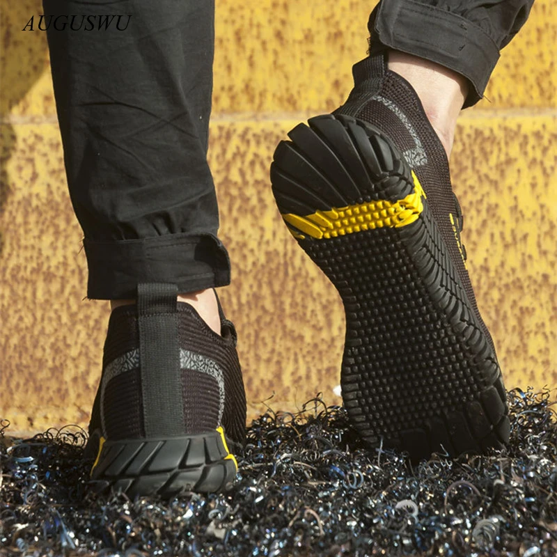 

Men's Work Safety Shoes Breathable Outdoor Men Shoes Steel Toe Cap Anti-smashing Puncture Proof Construction Sneakers Boots