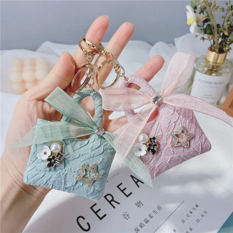 

New Creative Korean Version Of The Lace Bag Shape Key Bag Butterfly Fashion Ladies Bag Pendant Key Chain