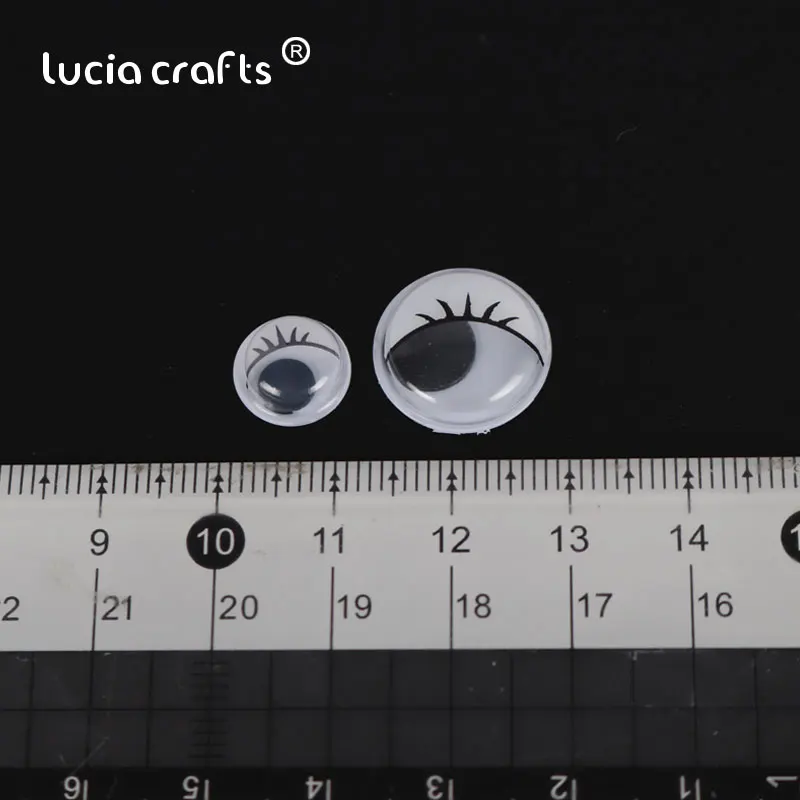 Lucia crafts 10 мм/15 мм черный белый пластик Googly с изображением глаз и ресниц DIY Art для