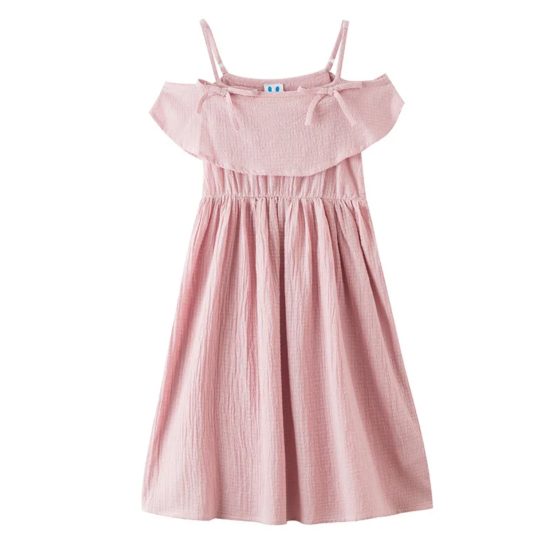 Pink Green Off Shoulder Dress Baby Girls Summer 2020 Party Dresses Clothing Kids Ruffles Cute Children Clothes 6 8 10 Y | Детская одежда