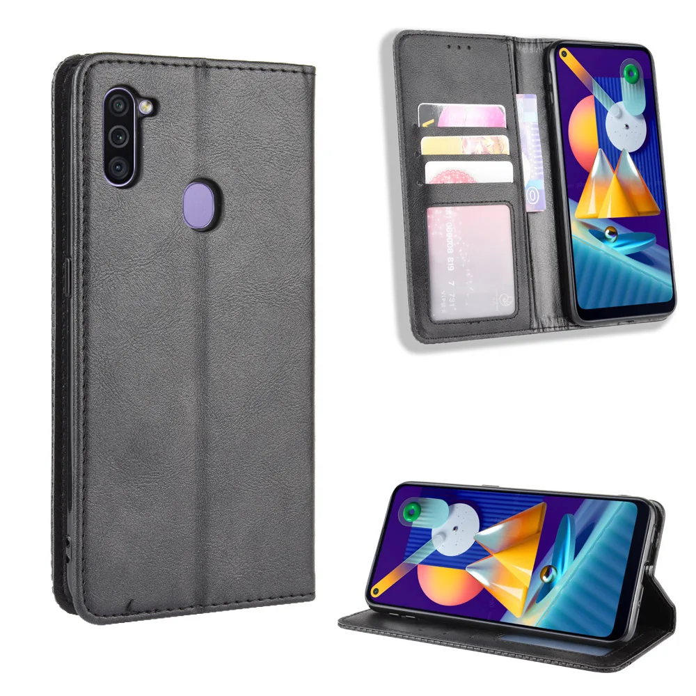 Чехол для Samsung Galaxy M11 кожаный чехол книжка премиум класса с кошельком телефона M 11