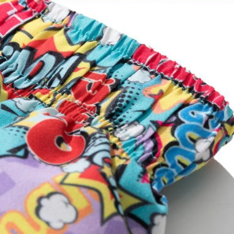 

#7440 summer Loose casual men's short Beach Hawaiian cargo shorts men print men's holiday travel Pantalones cortos de playa