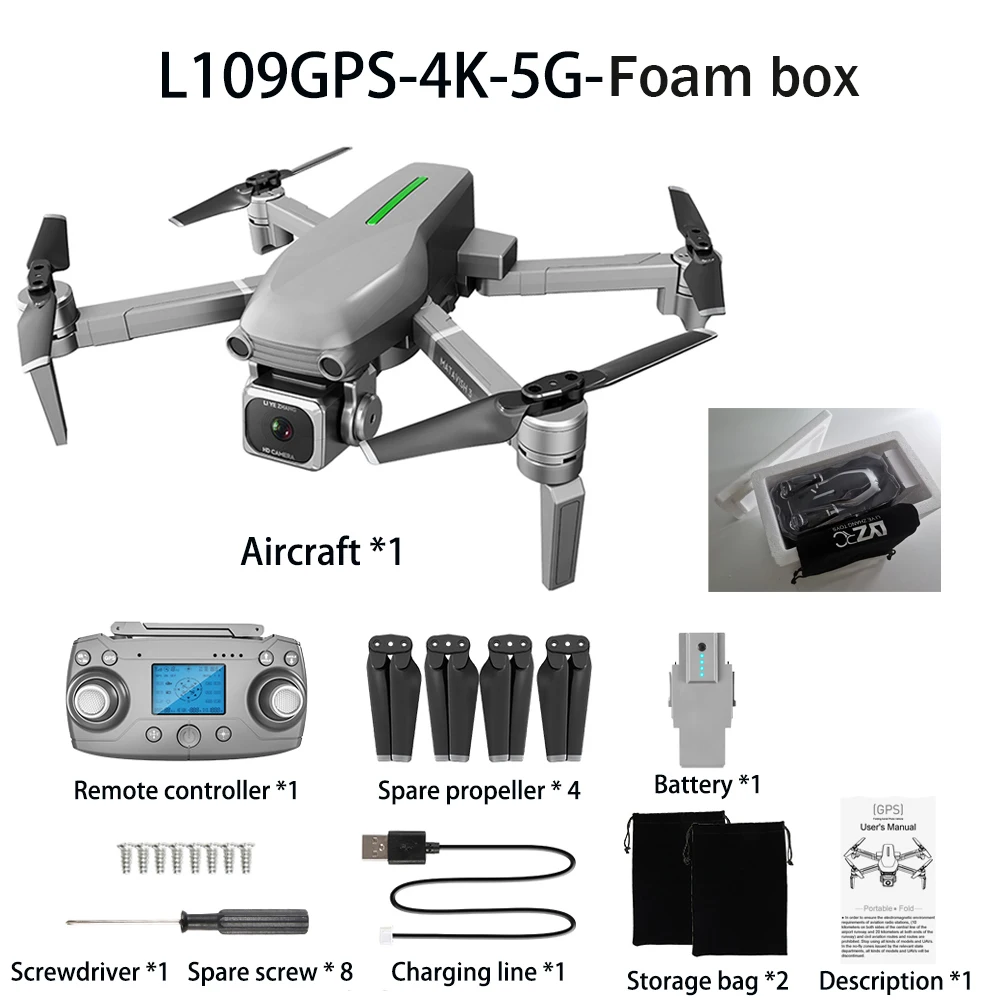l109prol109 дрон с gps 4k квадрокоптер меха