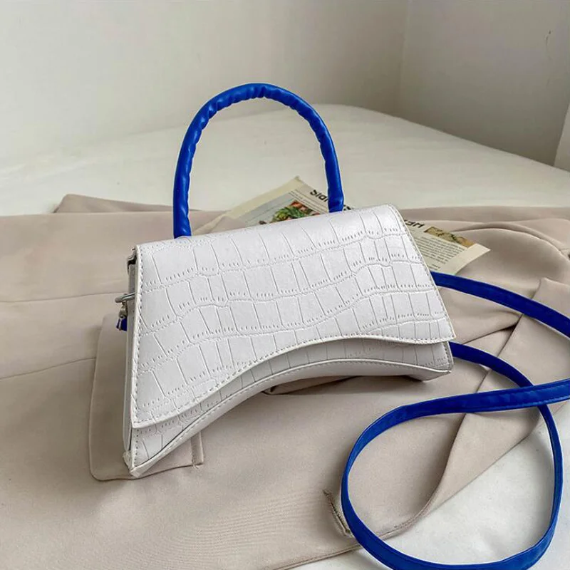 

Fashion Color Matching Shoulder Bag Ladies Small Handbags Stone Pattern Crossbody Bags For Women Pu Leather Messenger Bags