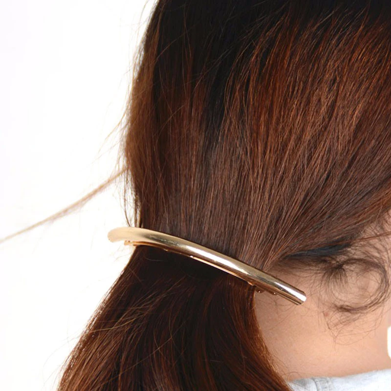 1 шт. Элегантная золотистая Серебристая креативная простая заколка для волос с