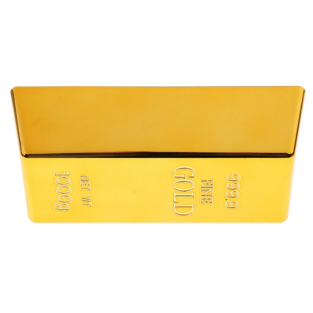 

Fake Gold Bar Bullion Paperweight Door Stop 6'' Prop Heavy Brass Polished 999.9