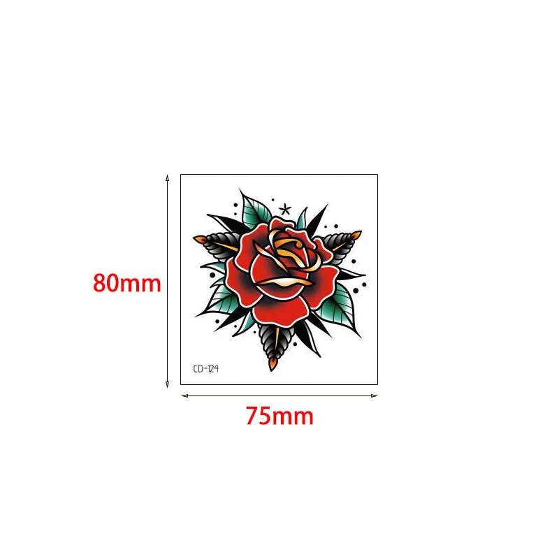 Наклейка на все руки Искусственный цветной рисунок роза цветок дизайн для модных