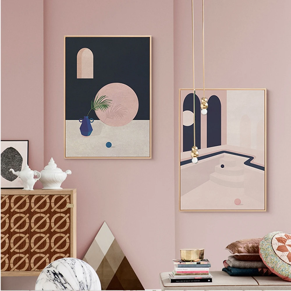 

Morandi Nordic Posters Minimalist Architecture Still Life Wall Art Canvas Print Modern Home Decor Pictures for Office Room Decor