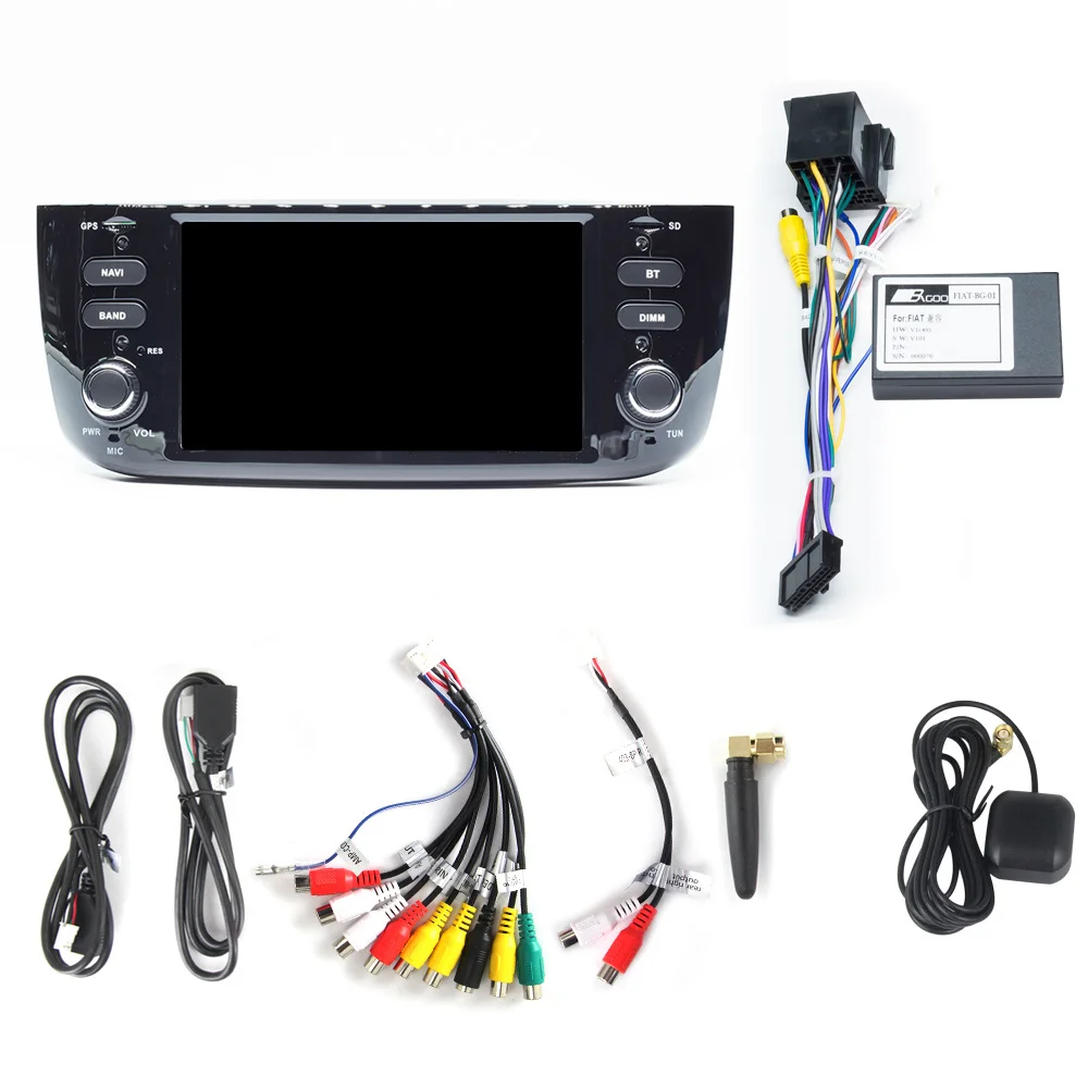 Carplay+Auto Android 11 For Fiat Linea Punto EVO 2012 2013 2014 2015 Auto Radio Stereo GPS Navigation Multimedia Player WIFI BT - купить по