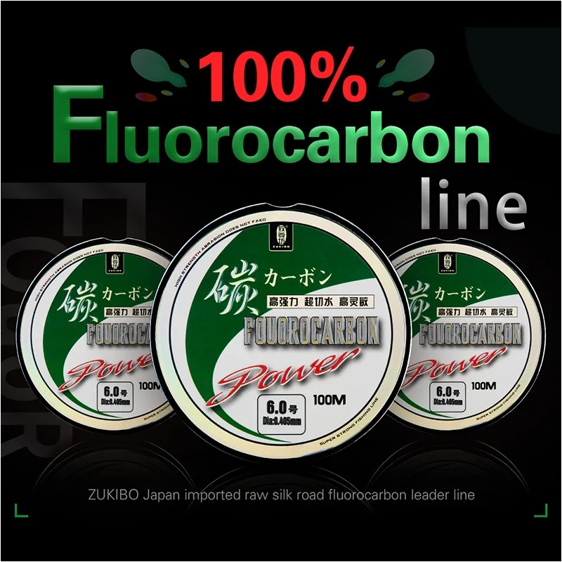 

100m Fluorocarbon Fishing Line Japan Monofilament Leader Sinking Line Pesca Super Strong Multifilament Fishing Line -40