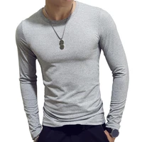 2022 new mens t shirts solid color round neck long sleeve warm slim bottoming shirt tops tees o neck for male simple t shirt