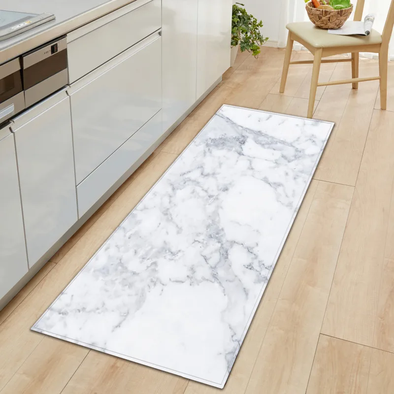 

Marble Grain Printed Floor Mat Carpet Kitchen Floor Anti Slip Area Rug For Living Room Sofa Yoga Foot Mat Bedroom Bedside Carpet