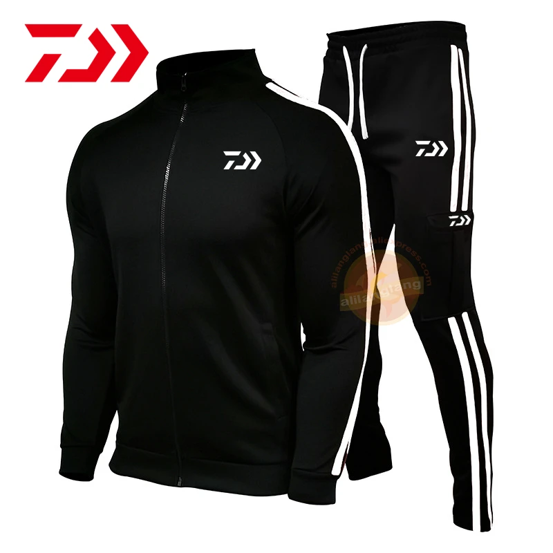 

Daiwa Autumn Men Outdoor Sport Fishing Clothing Sets Fishing Jacket+Pants Two Pieces Sets Windproof Warm Travel Fishing Jacket