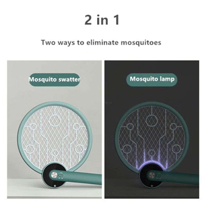 

Original 2in1 3000V Electric Mosquito Swatter Creative Foldable Rechargeable Summer Mosquito Trap Household Handheld Fly Swatter