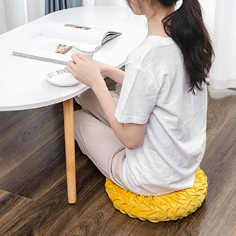 

Inyahome Floor Chair Round Throw Pillow for Couch Decorative Vehicle Wheel Round Velvet Cushion for Sofa Bed Coussin Canapé