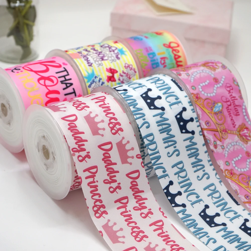 

10 Yards Little Princess Printed Grosgrain Ribbon For Hair Bows DIY Crafts Handmade Accessories 50220