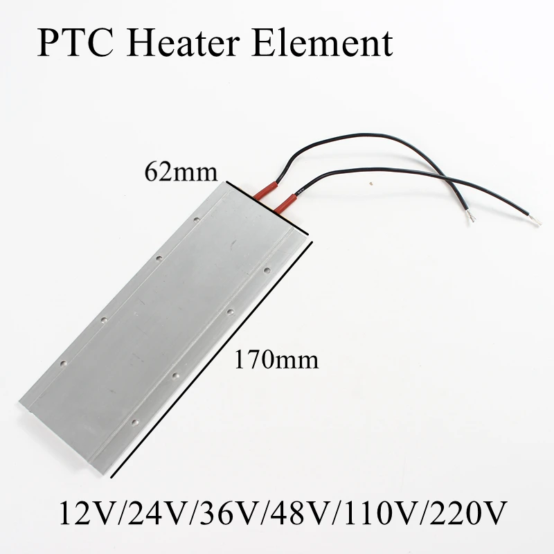 Нагревательный элемент PTC 170x62 мм 12 В 220 постоянный термостат изолированный