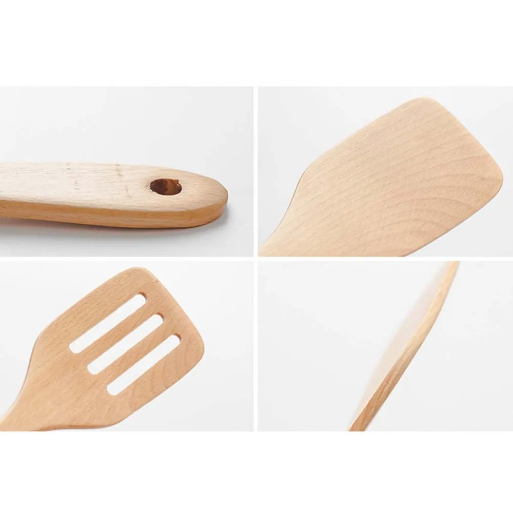 

Kitchen Wooden Spatula Natural Non-stick Beechwood Turner Practical Kitchen Flat Shovel (31x7.5cm)