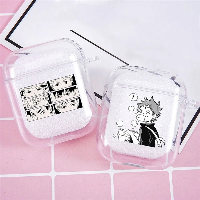 

Haikyuu Hinata Attacks Anime Earphone Case for Apple Airpods 2 1 Bluetooth Earphone Cover Charging Box Cover Coque