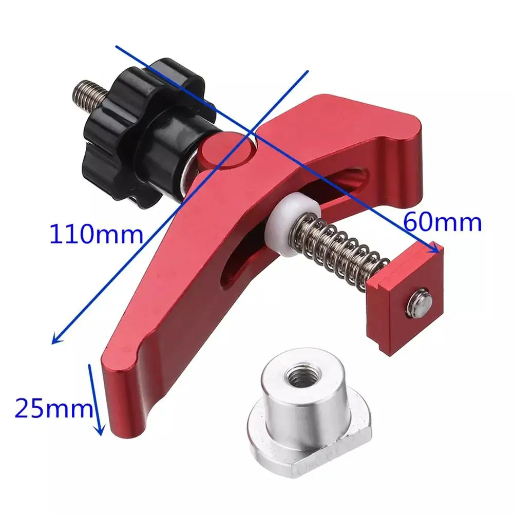 

Aluminum Alloy Quick Acting Hold Down Miter Slot Chute Blocks Woodworking Tool Suitable for Many Metal Processing