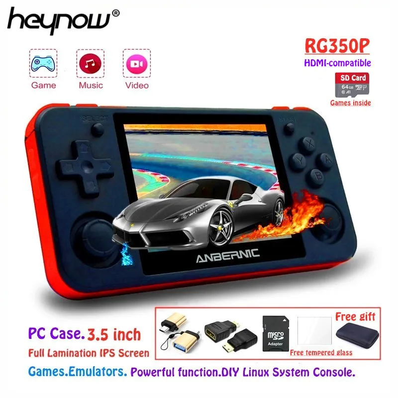 Консоль игровая HEYNOW RG350P Linux PS1 HDMI 3 5 дюйма IPS экран|Портативные игровые консоли| |