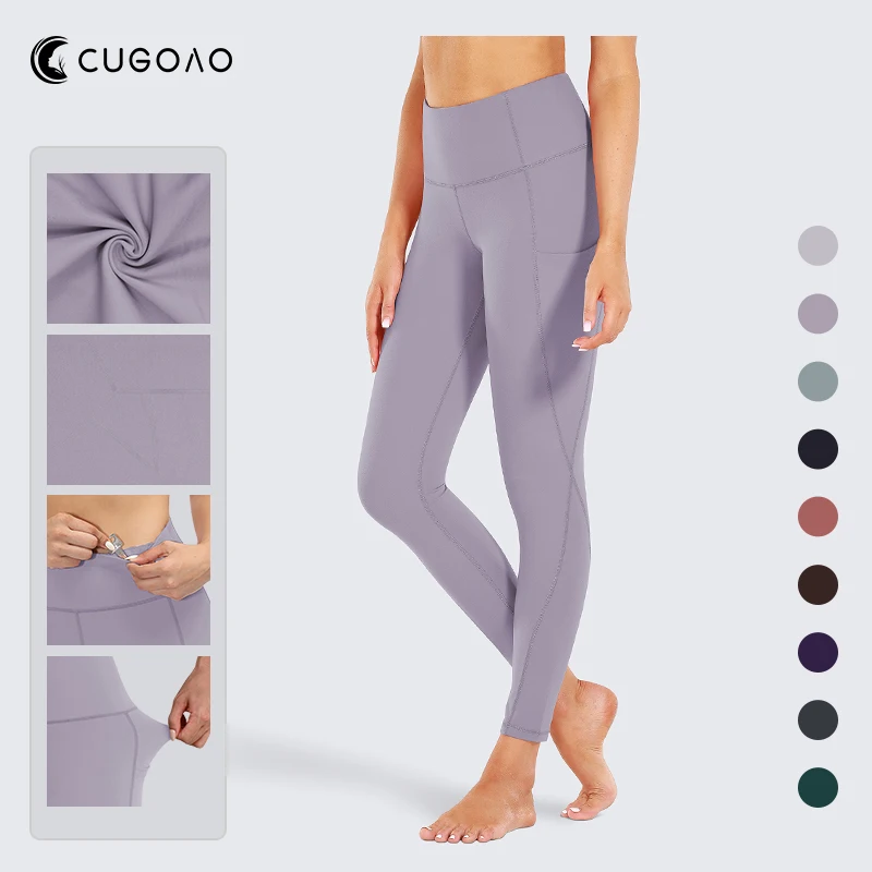 

CUGOAO Autumn High Waist Female Tight Yoga Leggings Soft And Stretchy Women Sports Pants Gym Outside Running Sportswear