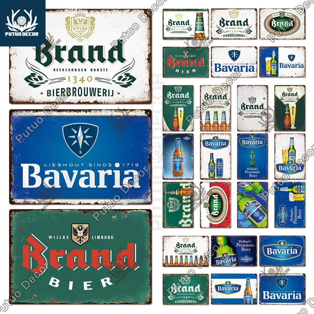 Putuo Decor-Placa de marca de cerveza de los Países Bajos, cartel de lata Vintage, placa de Metal para pared, decoración para Pub, Cocina, Bar, hombre, cueva, Club