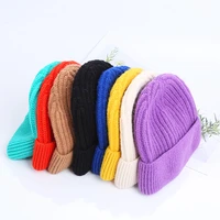 the new hats for women autumn winter hats soft knitting foldable unisex keep warm men cap female cover head cap beanie hats