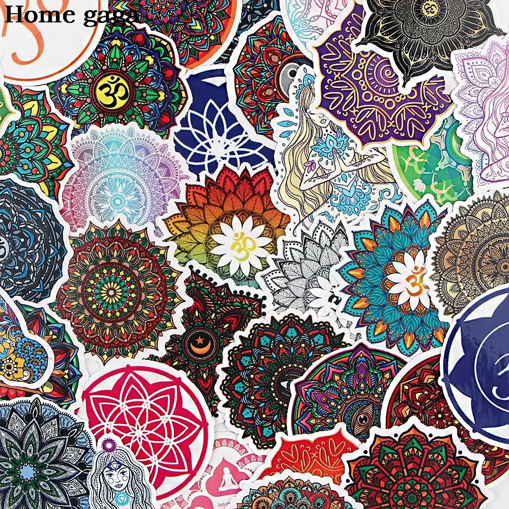 

DB044 Homegaga 35pcs/set Indian Yoga Stickers For Guitar Case Fridge Laptop Stickers Waterproof Toys Toy Stickers