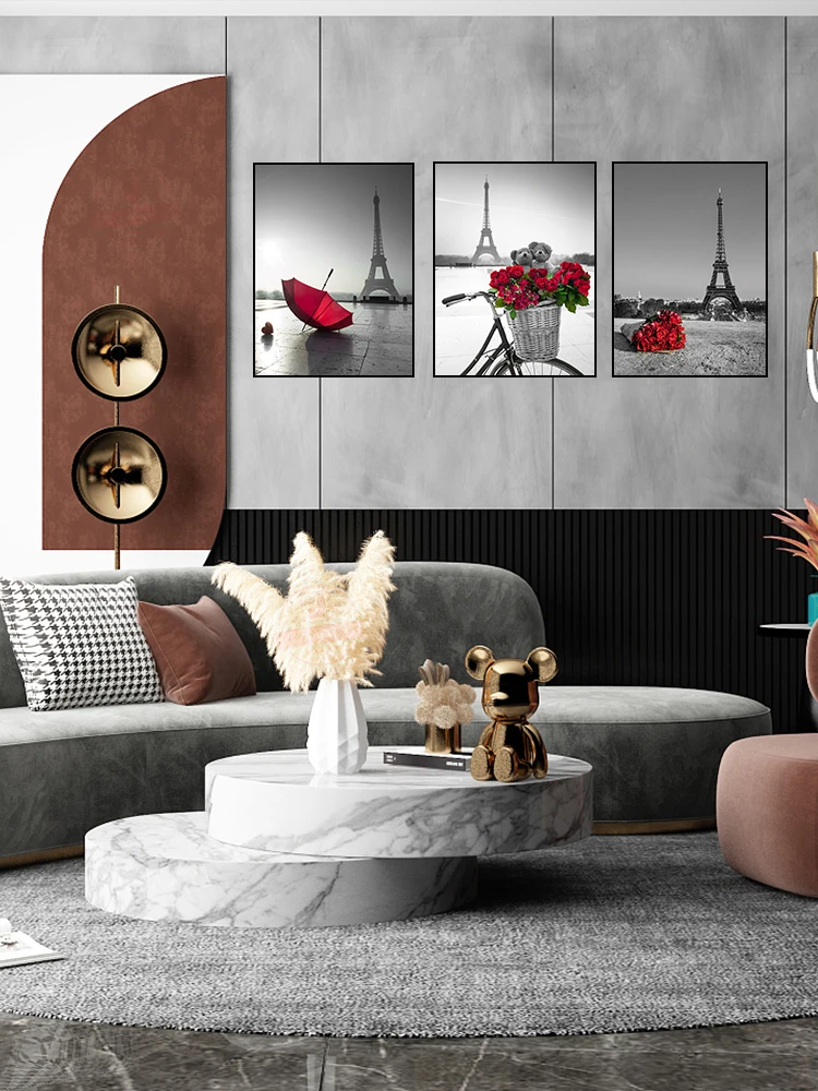 Настенные художественные картины Эйфелева башня красный зонт на Парижской улице