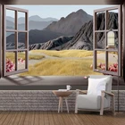 Новый 3D трехмерный фон в китайском стиле обои природный пейзаж наружное окно рисунок гор фотообои дизайны