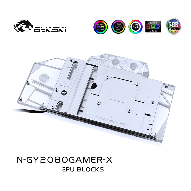 Bykski GPU кулер совместимый с Galaxy GEFORCE RTX 2080 GAMER водяное охлаждение VGA блок RGB RBW свет N