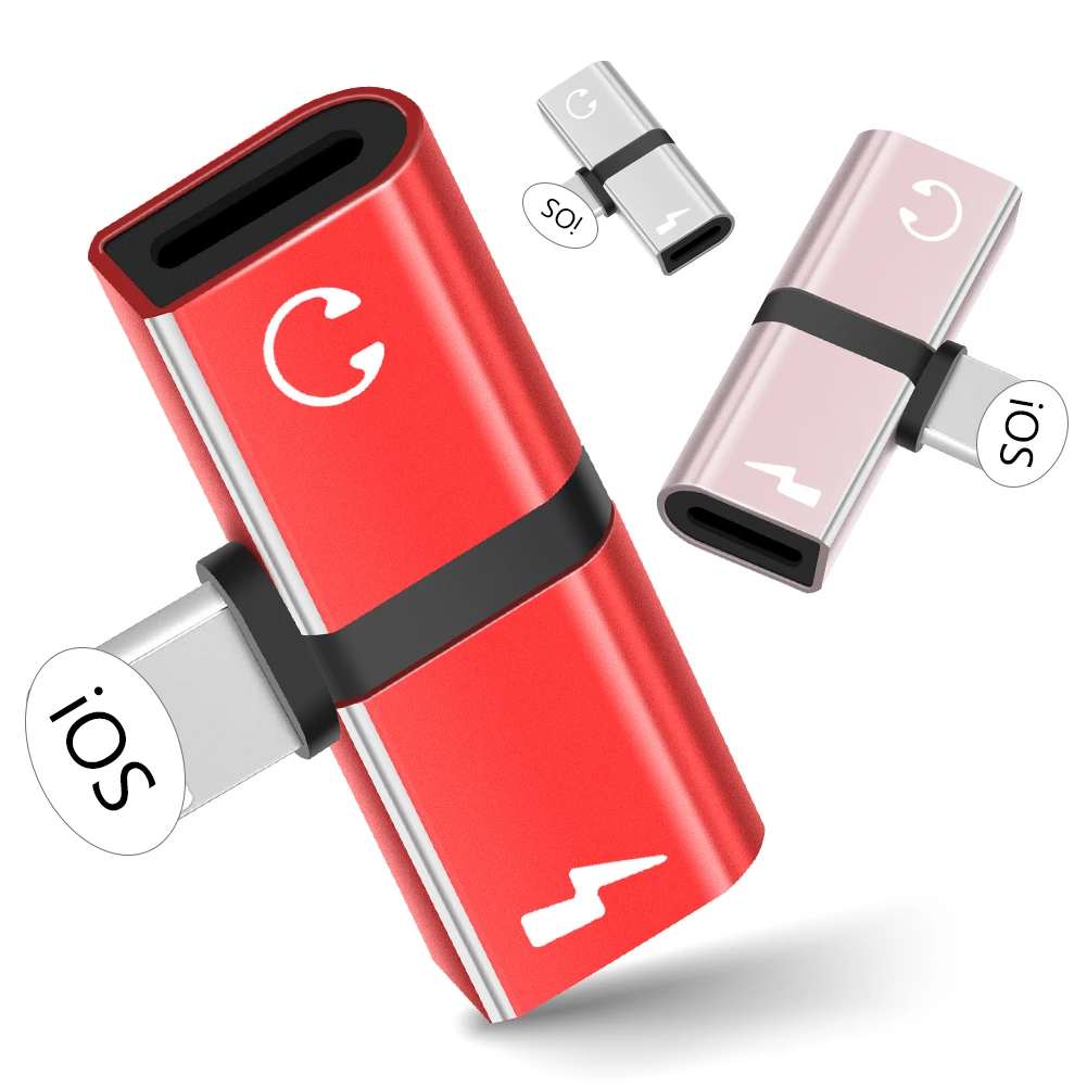 

2 In 1 Charging Splitter Adapter Headphone For iPhone 11 12 Pro X XS Adaptador Charging USB Type C Adapter Audio Charger Cable