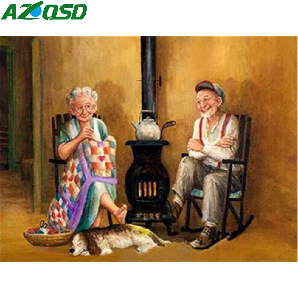 Алмазная вышивка AZQSD 5D для рукоделия алмазная пожилых людей полностью квадратные