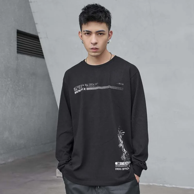 CROXX Techwear мужской графический пуловер 'Span and Div' Толстовка с длинным рукавом в